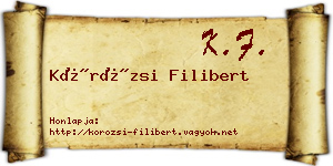 Körözsi Filibert névjegykártya